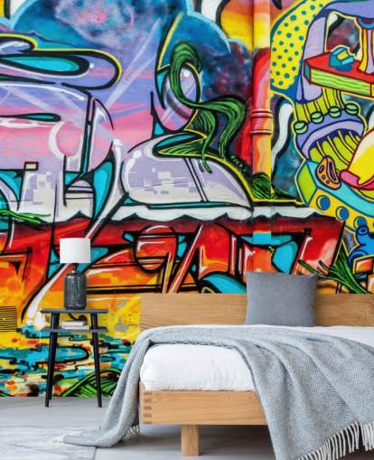 Colourful Graffiti Mural Wallpaper