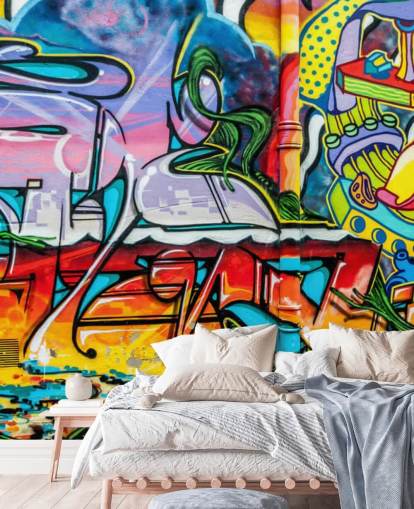 Papel pintado Grafiti colorido