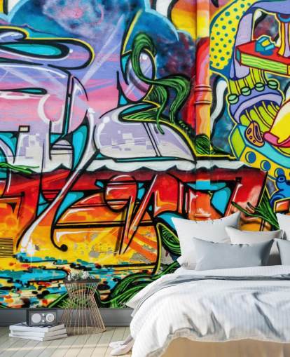 Papel pintado Grafiti colorido