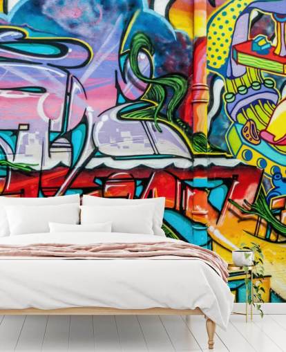 Colourful Graffiti Mural Wallpaper