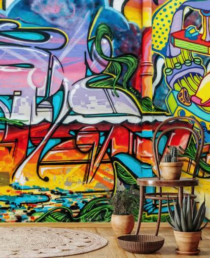 Papel pintado Grafiti colorido