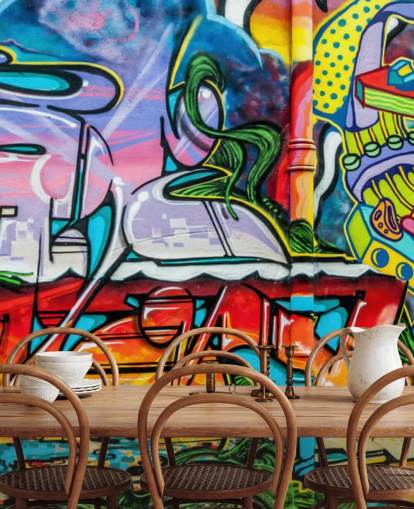 Papel pintado Grafiti colorido Papel pintado Grafiti colorido