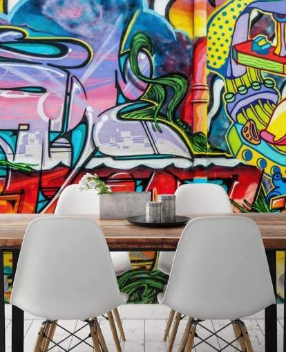 Colourful Graffiti Mural Wallpaper Colourful Graffiti Mural Wallpaper
