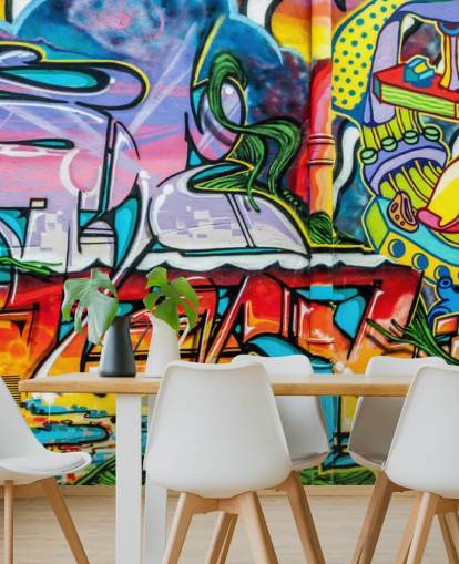 Colourful Graffiti Mural Wallpaper