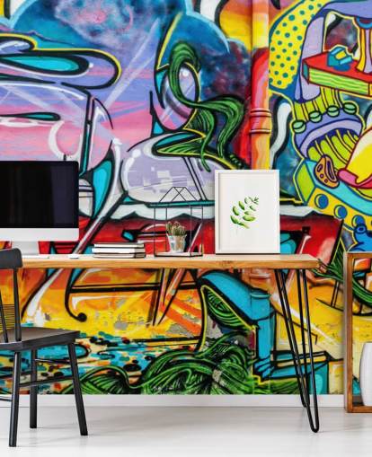 Colourful Graffiti Mural Wallpaper