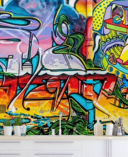 Papel pintado Grafiti colorido
