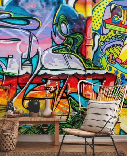 Bunte Graffiti-Fototapete