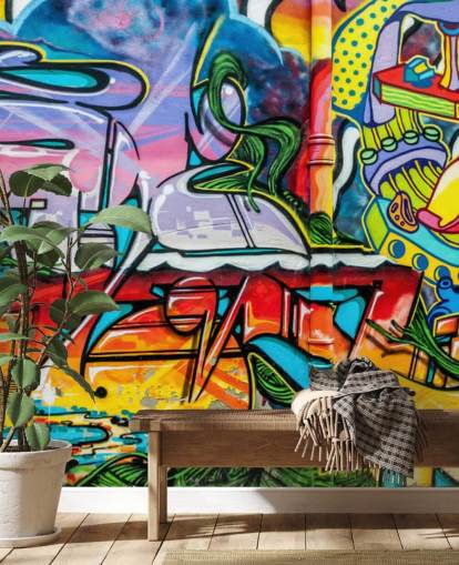 Papel pintado Grafiti colorido