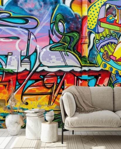 Bunte Graffiti-Fototapete