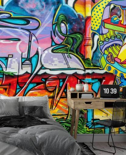 Bunte Graffiti-Fototapete Bunte Graffiti-Fototapete