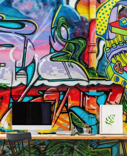 Bunte Graffiti-Fototapete