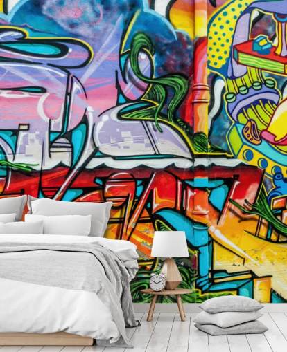 Colourful Graffiti Mural Wallpaper