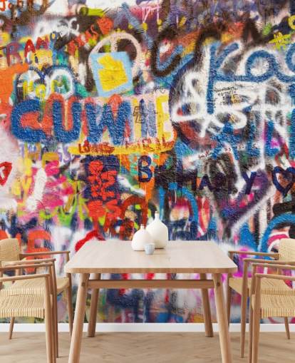 colorful graffiti wallpaper mural called Graffiti an der Wand for bedrooms