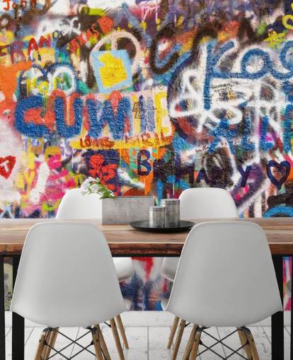 colorful graffiti wallpaper mural called Graffiti an der Wand for bedrooms