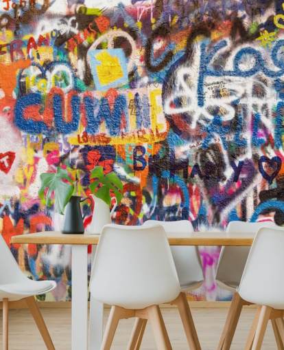 colorful graffiti wallpaper mural called Graffiti an der Wand for bedrooms