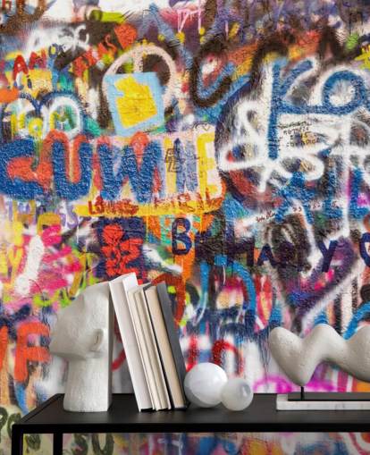 colorful graffiti wallpaper mural called Graffiti an der Wand for bedrooms