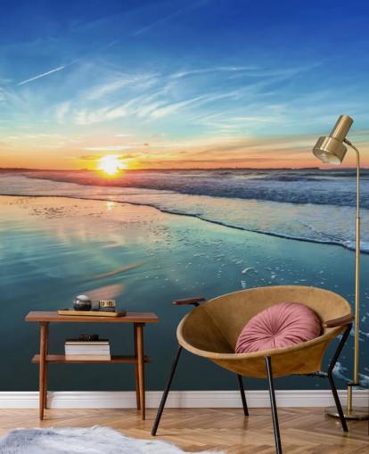 Sunset on Blue Beach Wallpaper Sunset on Blue Beach Wallpaper
