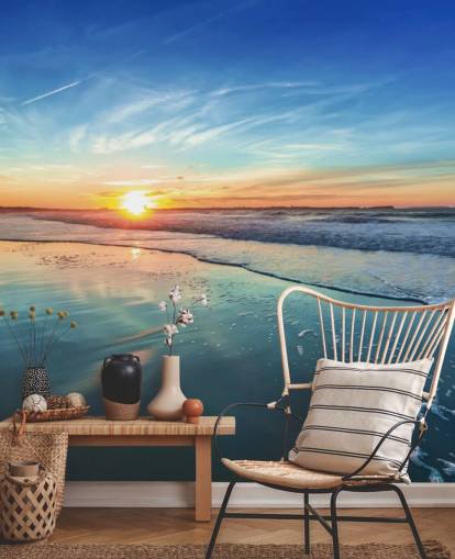 Papel de parede Sunset on Blue Beach