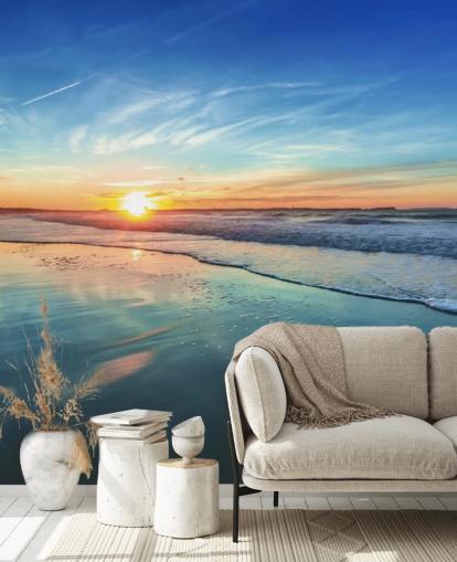 Papier peint coucher de soleil sur la plage