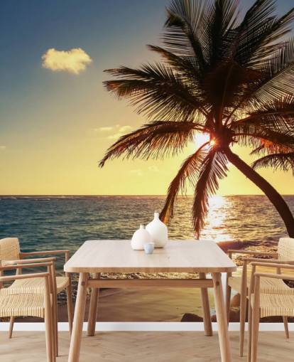 Sunset Palm Leaf Wallpaper Sunset Palm Leaf Wallpaper