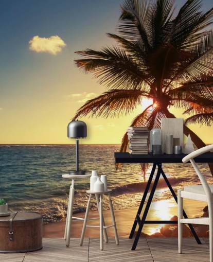 Sunset Palm Leaf Wallpaper Sunset Palm Leaf Wallpaper