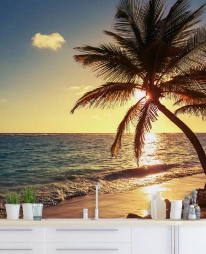 Papel de parede Sunset Palm Leaf