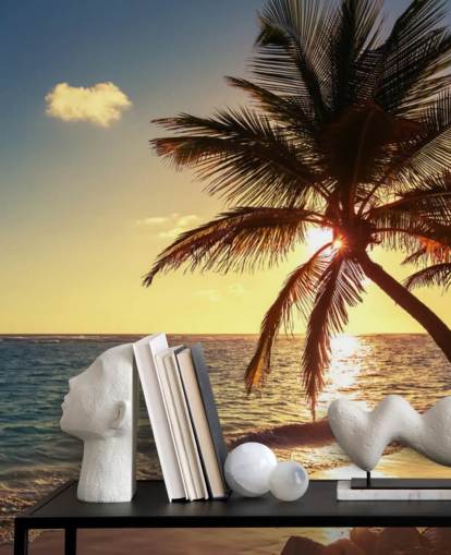 Sunset Palm Leaf Wallpaper Sunset Palm Leaf Wallpaper