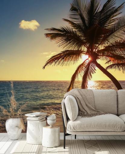 Sunset Palm Leaf Wallpaper Sunset Palm Leaf Wallpaper