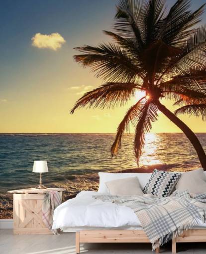 Sunset Palm Leaf Wallpaper