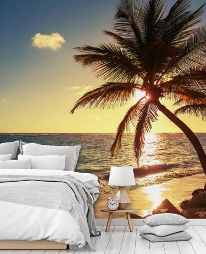 Sunset Palm Leaf Wallpaper Sunset Palm Leaf Wallpaper