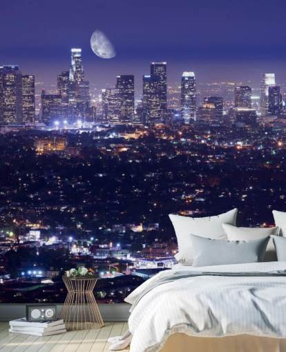 lilla himmel om natten i Los Angeles by Baggrund