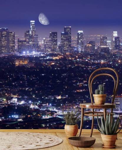 fond d'écran ciel pourpre la nuit dans la ville de Los Angeles