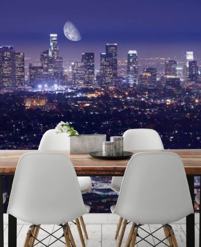 lila himmel på natten i Los Angeles stad Bakgrund