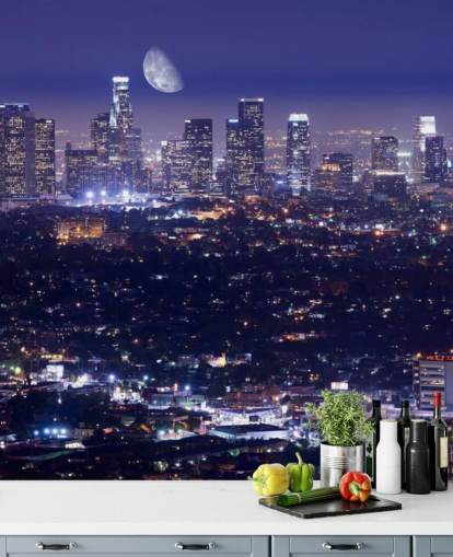purple sky at night in Los Angeles city Wallpaper purple sky at night in Los Angeles city Wallpaper