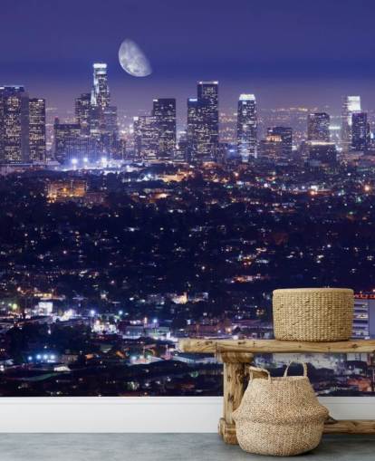 violetti taivas yöllä Los Angeles kaupunki Taustakuva violetti taivas yöllä Los Angeles kaupunki Taustakuva