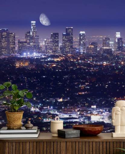 purple sky at night in Los Angeles city Wallpaper purple sky at night in Los Angeles city Wallpaper