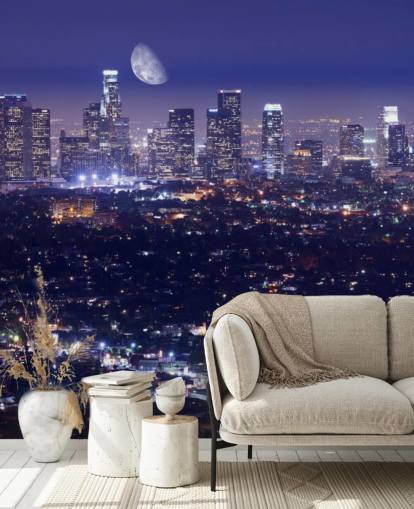 cielo morado por la noche en la ciudad de Los Ángeles Fondo de pantalla cielo morado por la noche en la ciudad de Los Ángeles Fondo de pantalla