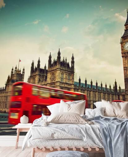 Rød bus i London Baggrund