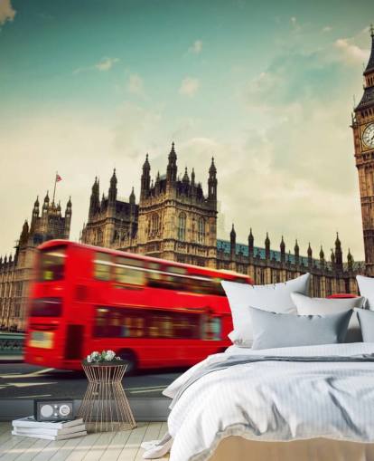 Papel de Parede de Ônibus Vermelho em Londres