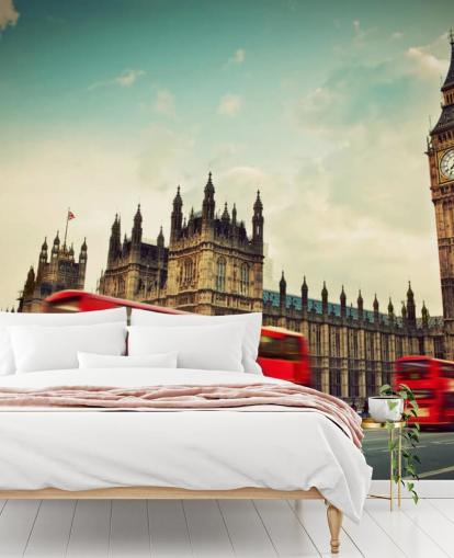 Rød bus i London Baggrund Rød bus i London Baggrund