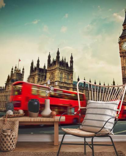 Roter Bus in London Hintergrundbild
