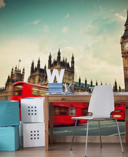 Roter Bus in London Hintergrundbild