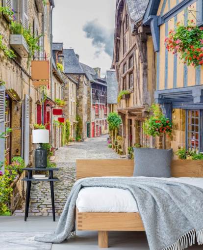 Papel pintado calle mediterránea