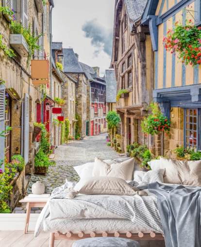 Mediterranean street wallpaper