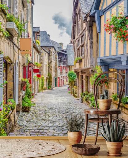 Mediterranean street wallpaper