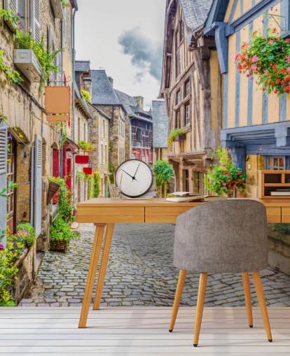 Papel pintado calle mediterránea