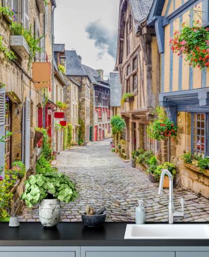 Mediterranean street wallpaper