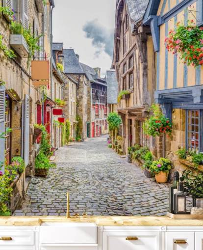 Mediterranean street wallpaper