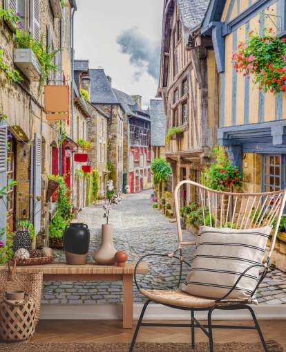 Mediterranean street wallpaper