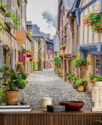 Mediterranean street wallpaper